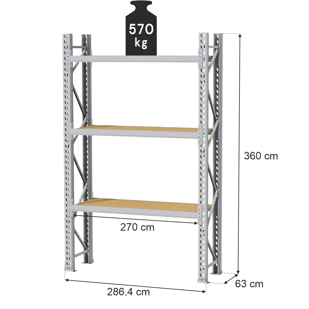 Storage shelves MAGO HX 360x286x63cm base module 1710kg