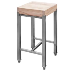 Butcher block with wooden top 40x40x85cm