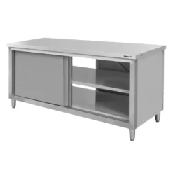 Stainless steel central table 180x70x85cm