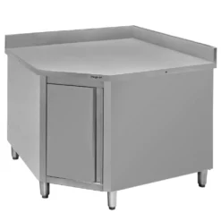 Stainless steel corner table 100x60x85cm