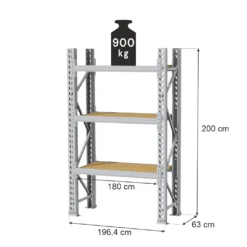 Storage shelves MAGO HX 200x196x63cm base module 2700kg