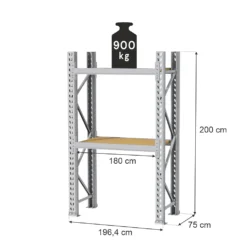 Storage shelves MAGO HX 200x196x75cm base module 1800kg