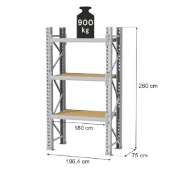 Storage shelves MAGO HX 260x196x75cm base module 2700kg