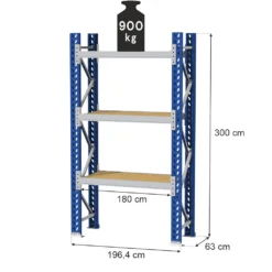 Storage shelves MAGO HX 300x196x63cm base module 2700kg