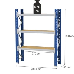 Storage shelves MAGO HX 300x286x63cm base module 1710kg