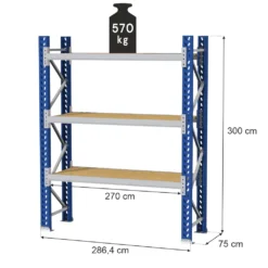 Storage shelves MAGO HX 300x286x75cm base module 1710kg